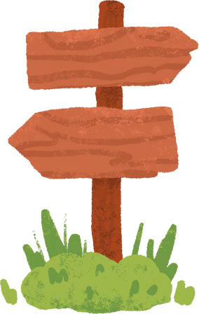 Handdrawn Textured Cute Directional Signpost